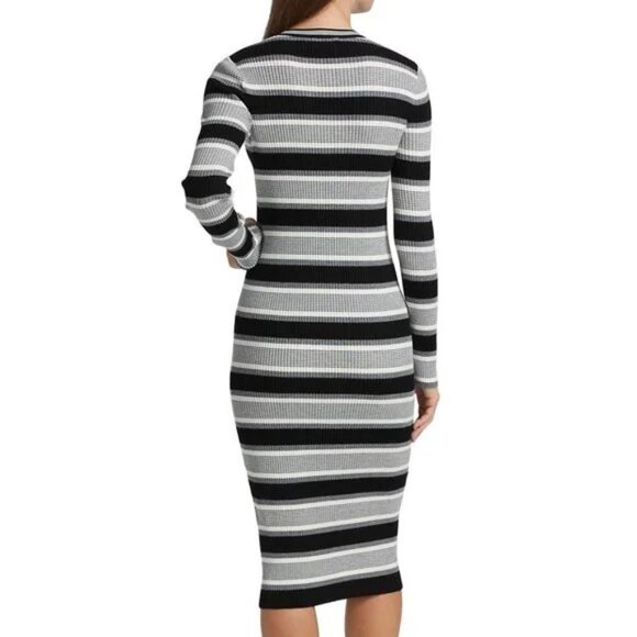 Theory Striped-Knit Midi Dress - Picture 7 of 13
